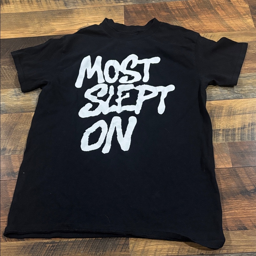 Black Graphic Tee with Bold White Print